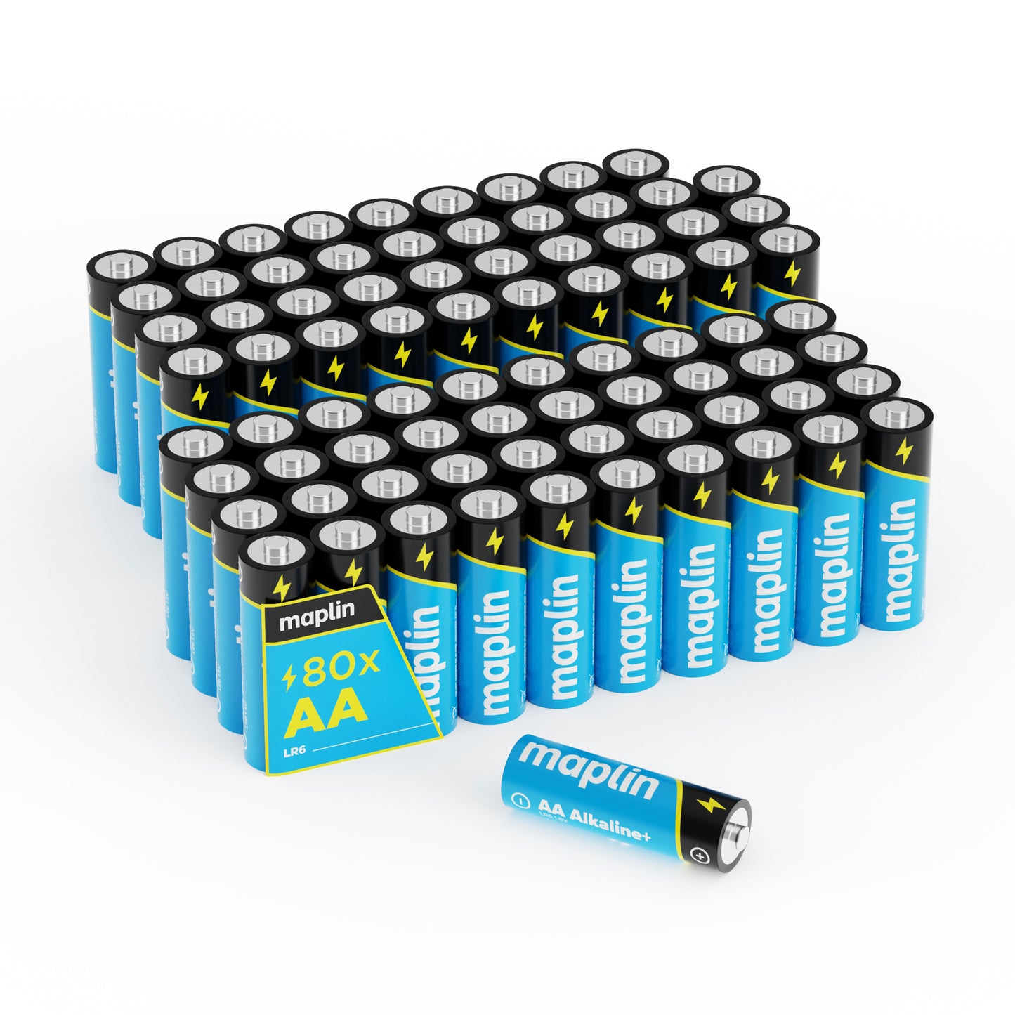 Maplin AA LR6 7 Year Shelf Life High Performance 1.5V Alkaline Batteries Pack of 80