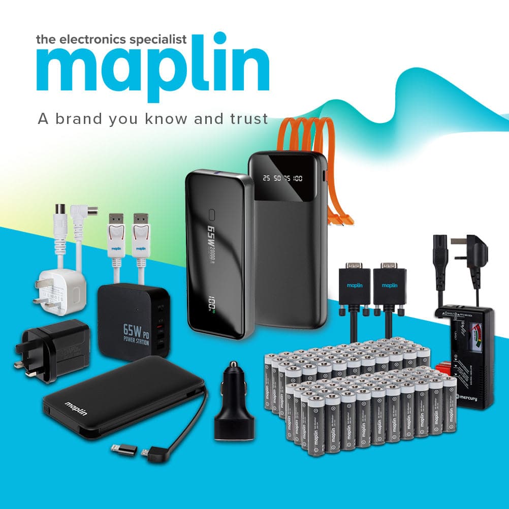 Maplin Dudao 20000mAh Portable Power Bank with Integrated USB-C, Micro USB & Lightning Cables - maplin.co.uk