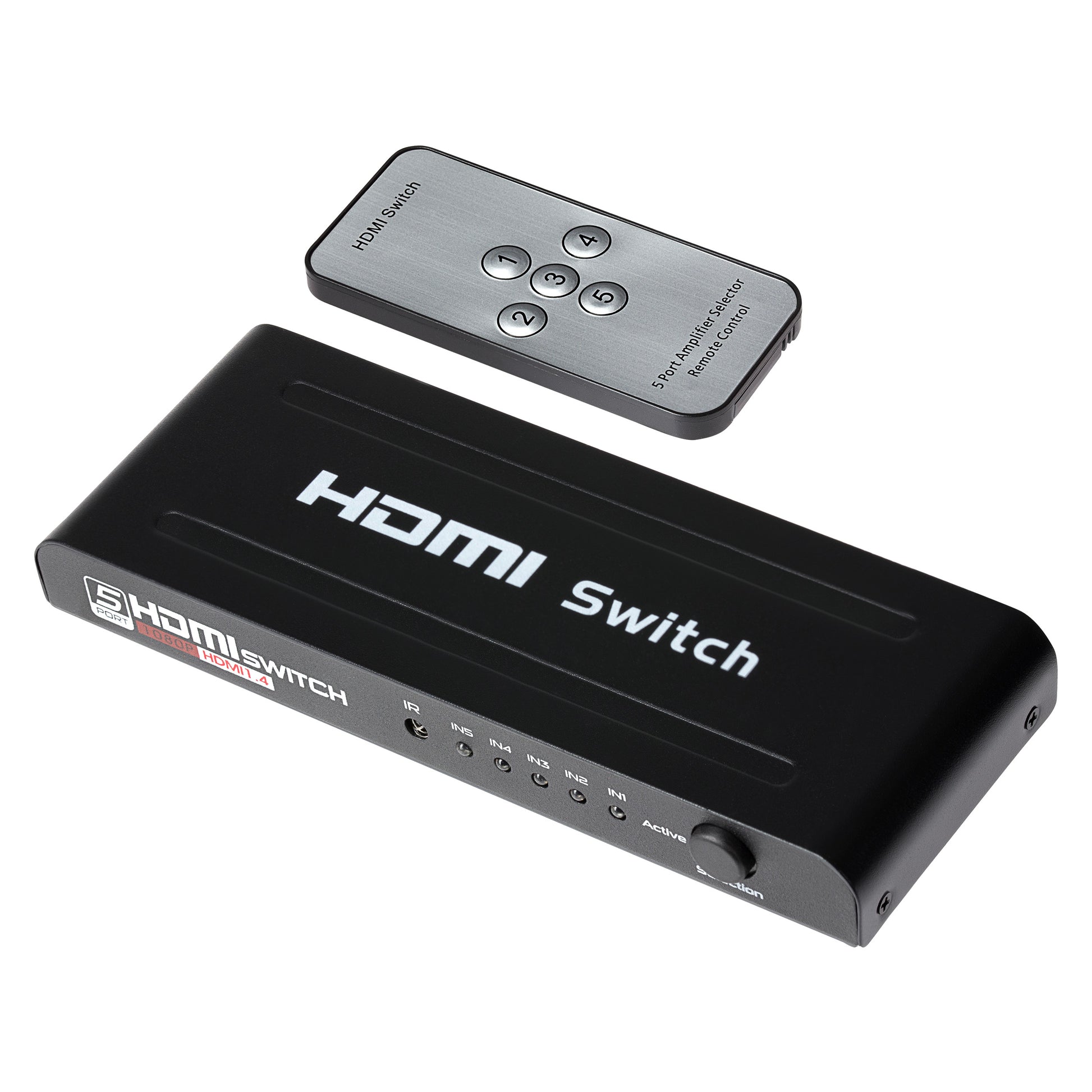 Maplin HDMI Switch 5 Ports In 1 Port Out 4K Ultra HD @30Hz with Remote Control