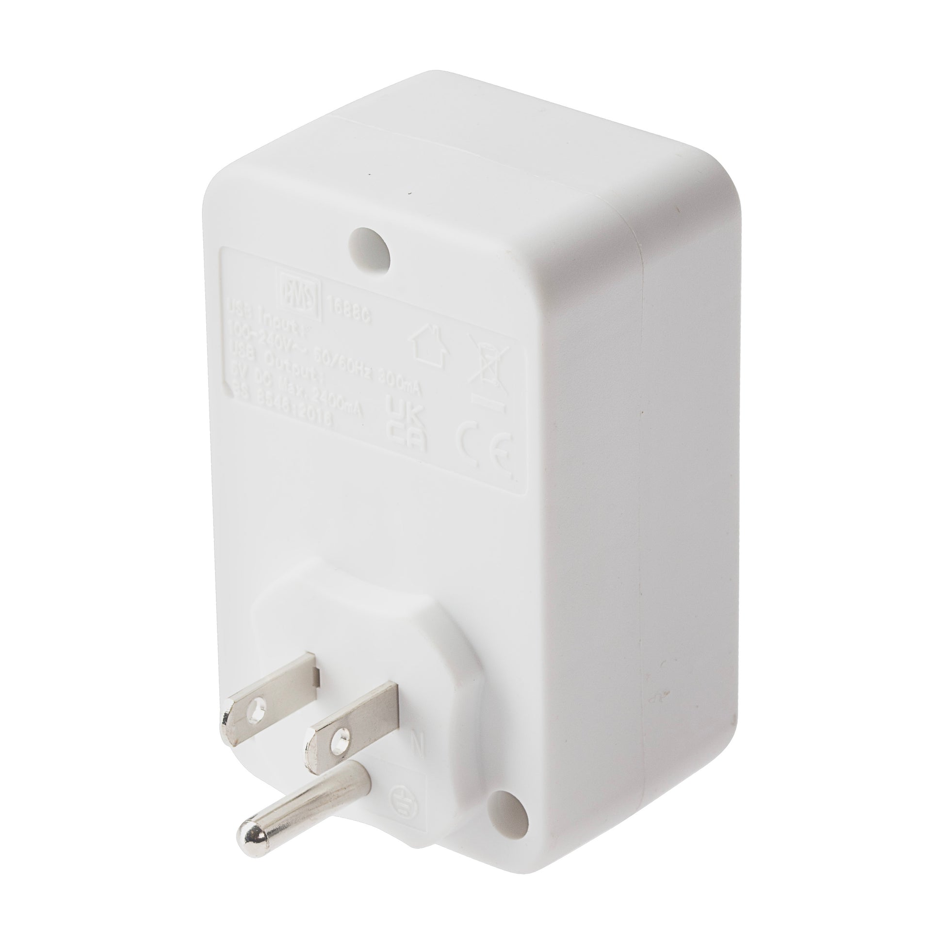 Maplin UK to US Travel Adapter Plug with 2x USB-A - White - maplin.co.uk