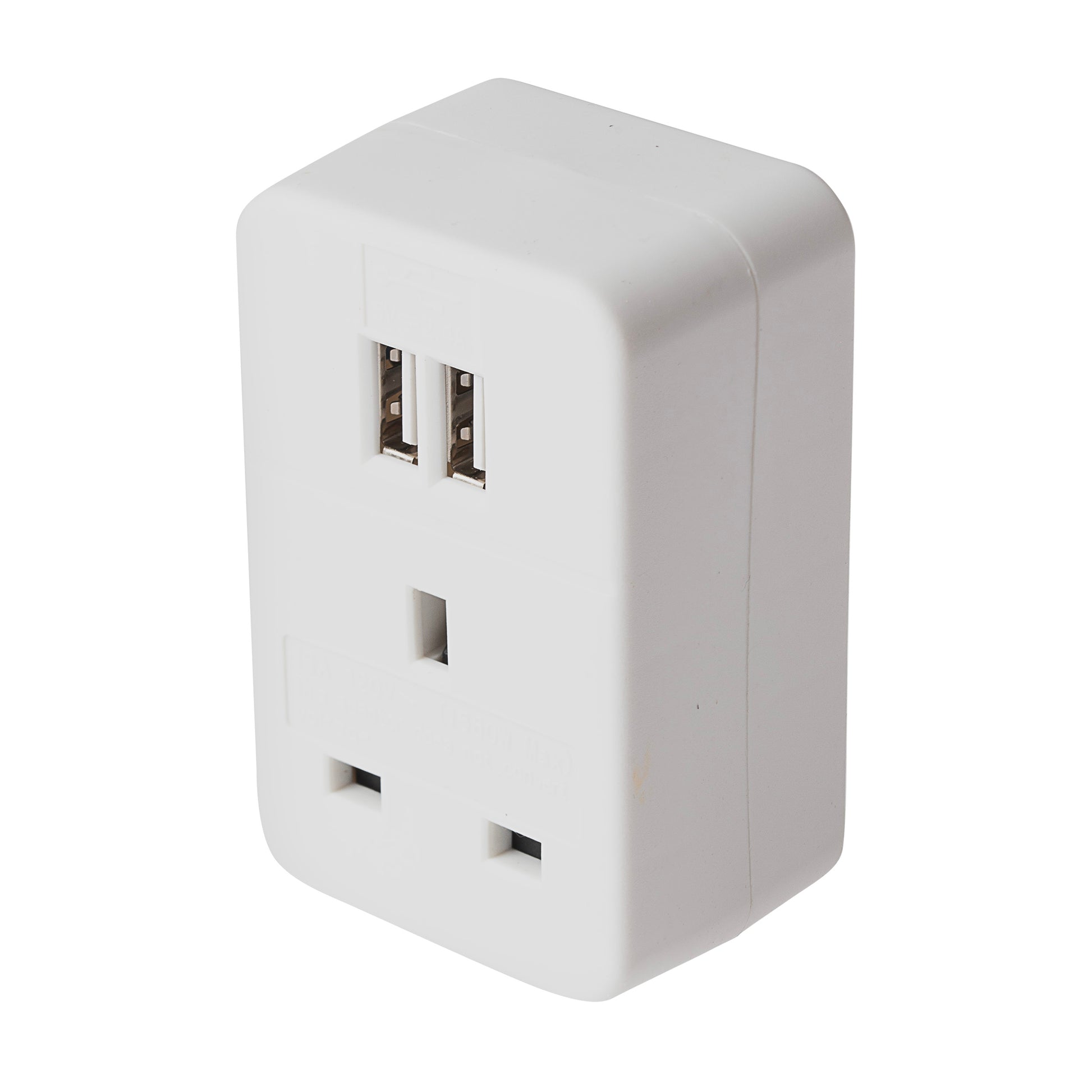 Maplin UK to US Travel Adapter Plug with 2x USB-A - White