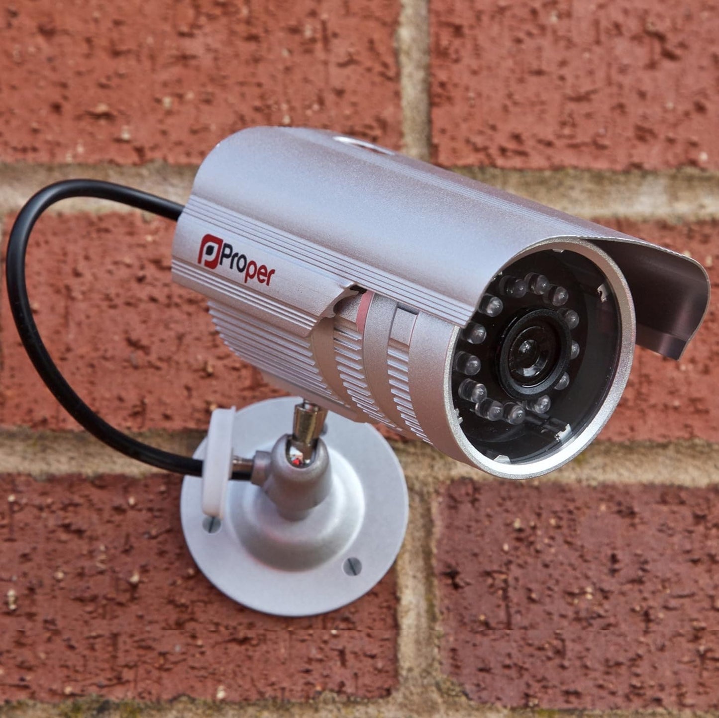 ProperAV Dummy CCTV Outdoor Fake Security Camera - Pack of 2 - maplin.co.uk