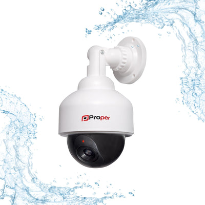 ProperAV Replica Security Speed Dome Camera with Flashing Light - White