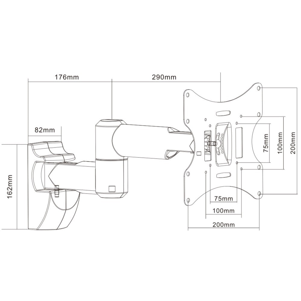 ProperAV TV Wall Bracket (23" - 43" / 30kg Capacity / VESA Max. 200x200)