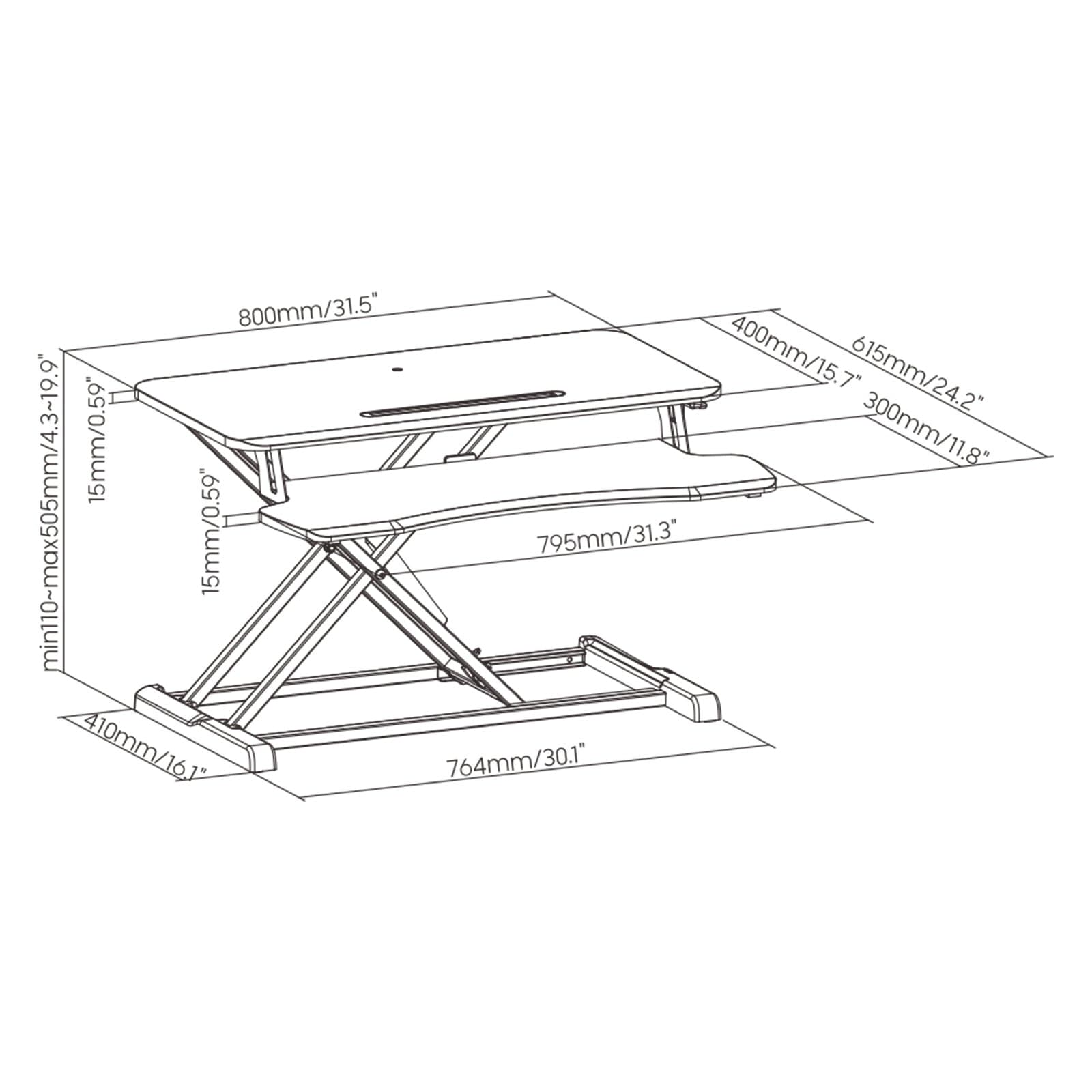 ProperAV Standing Desk Kit