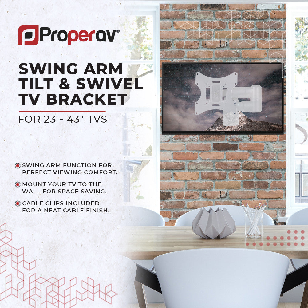 ProperAV TV Wall Bracket (23" - 43" / 30kg Capacity / VESA Max. 200x200)