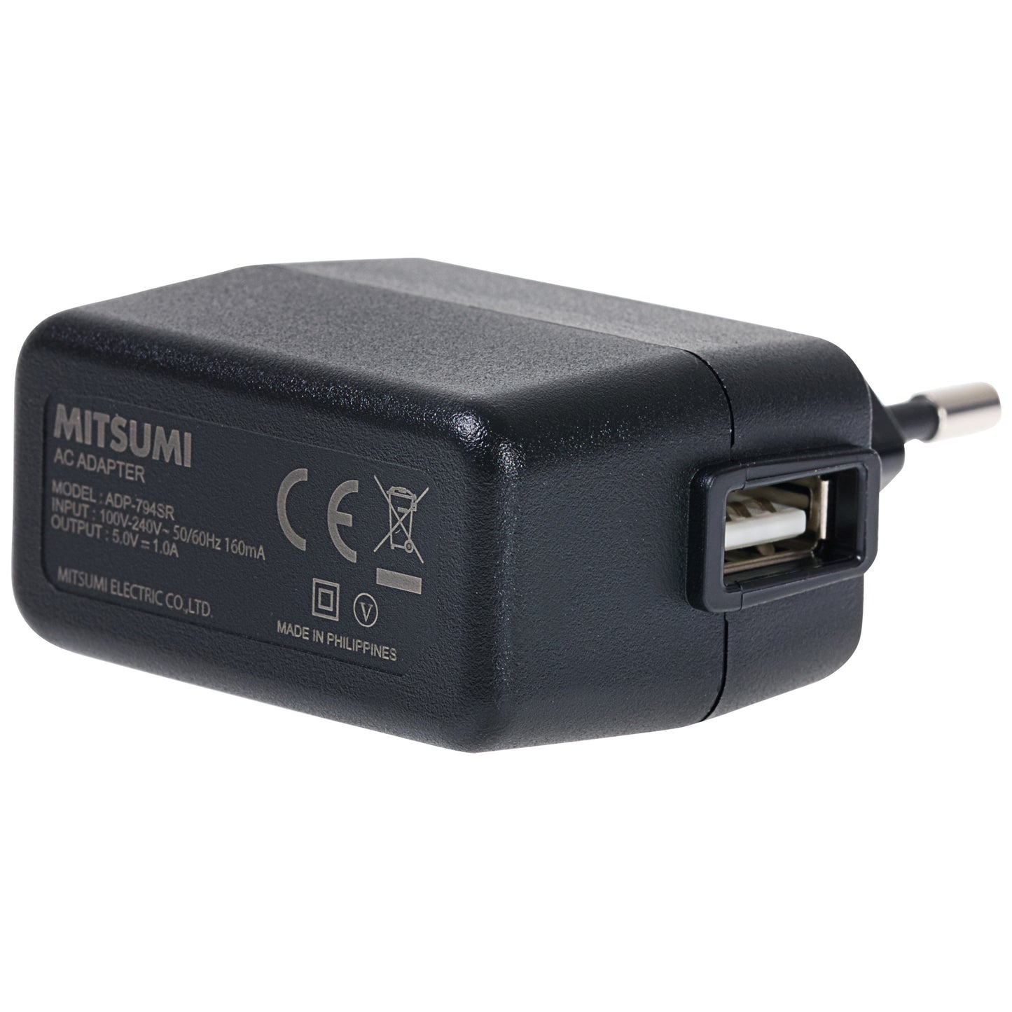 PRAKTICA 1-Port USB-A EU Wall Charger 5V 1 Amp 100-240V Wall Charger - Black