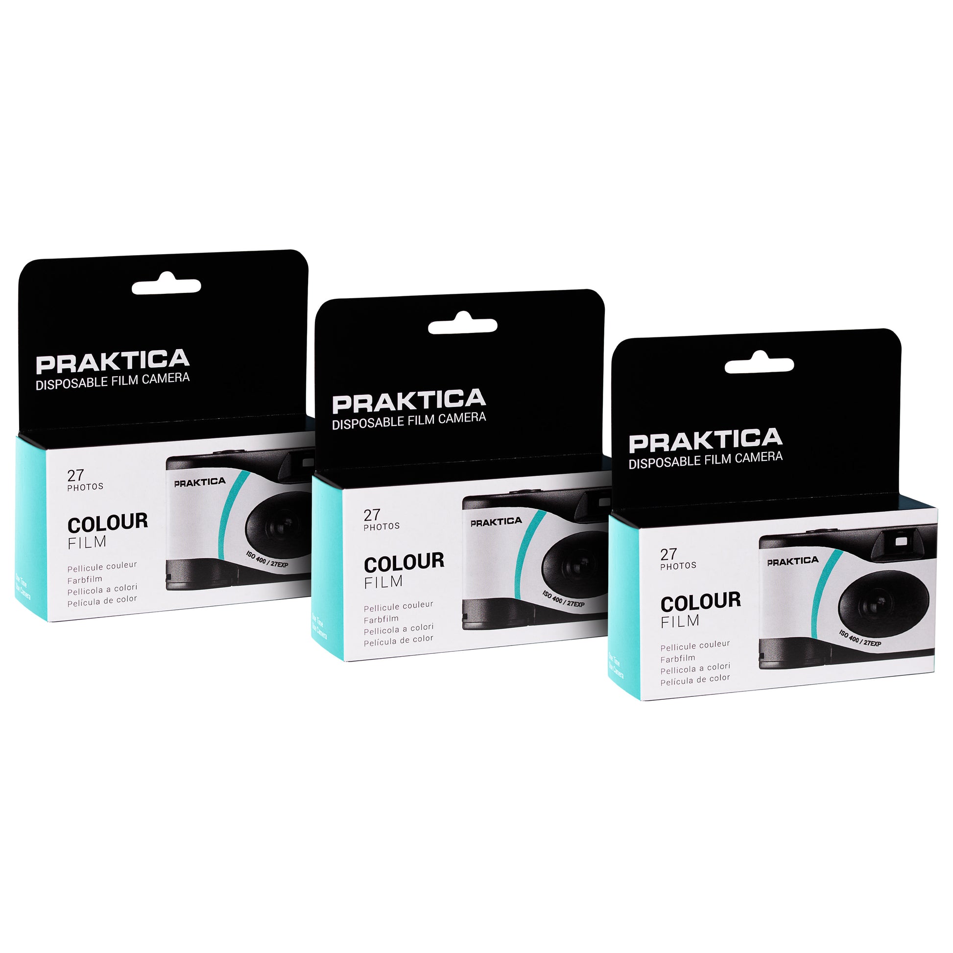 PRAKTICA Disposable Camera with Flash (Single Use Camera) Pack of 3