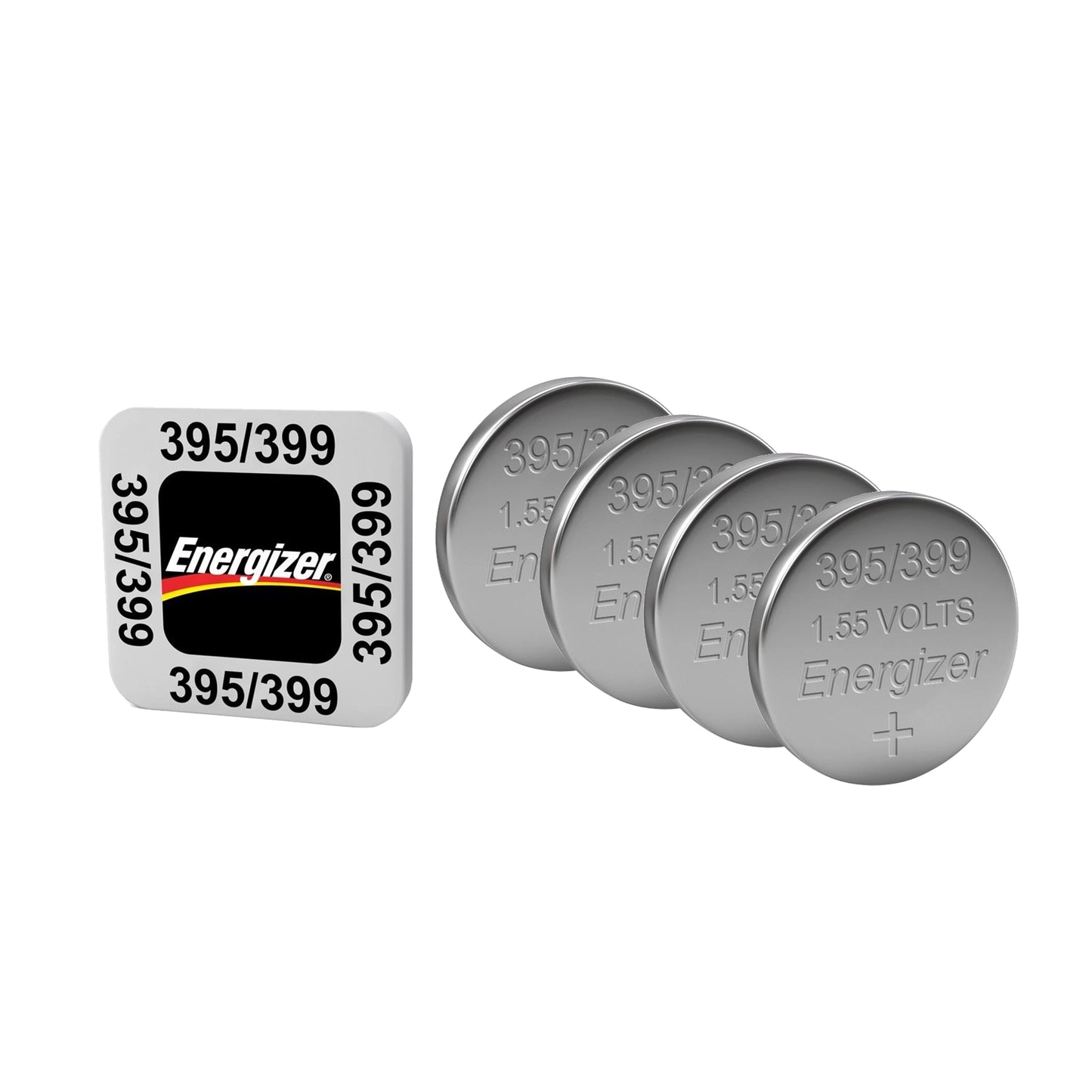 Energizer SR57 S74 395 399 1.55V Silver Oxide Coin Cell Battery - Pack of 4