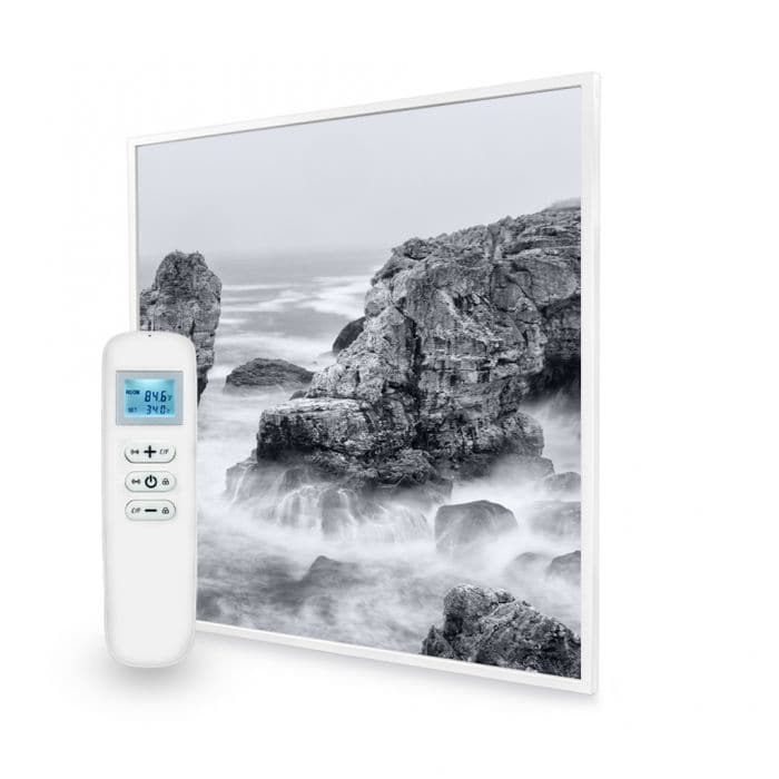 Mirrorstone 595x595mm Stormy Shore 350W Nexus Wi-Fi Infrared Wall Heating Panel - maplin.co.uk