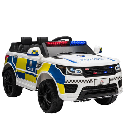 Maplin Plus 12V Kid Electric Ride On Police Car with Remote Siren Light (3-6 Years)