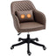 ProperAV Extra Velvet Mid-Back Office Chair with Massage Lumbar Pillow Brown