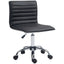 ProperAV Extra Armless Mid-Back Adjustable Swivel Office Chair Black