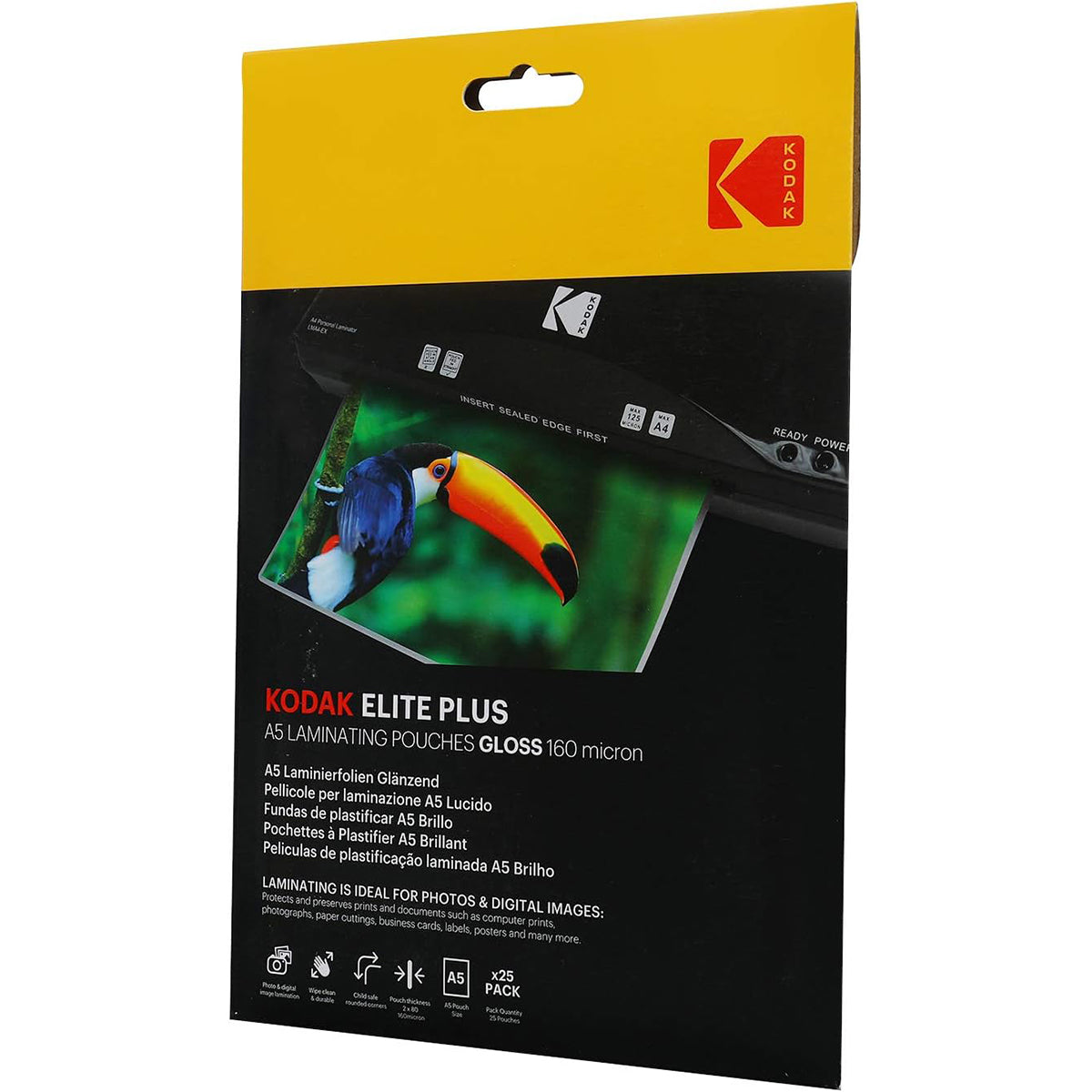 Kodak Elite Plus A5 160 Micron Laminating Pouches Gloss - Pack of 25