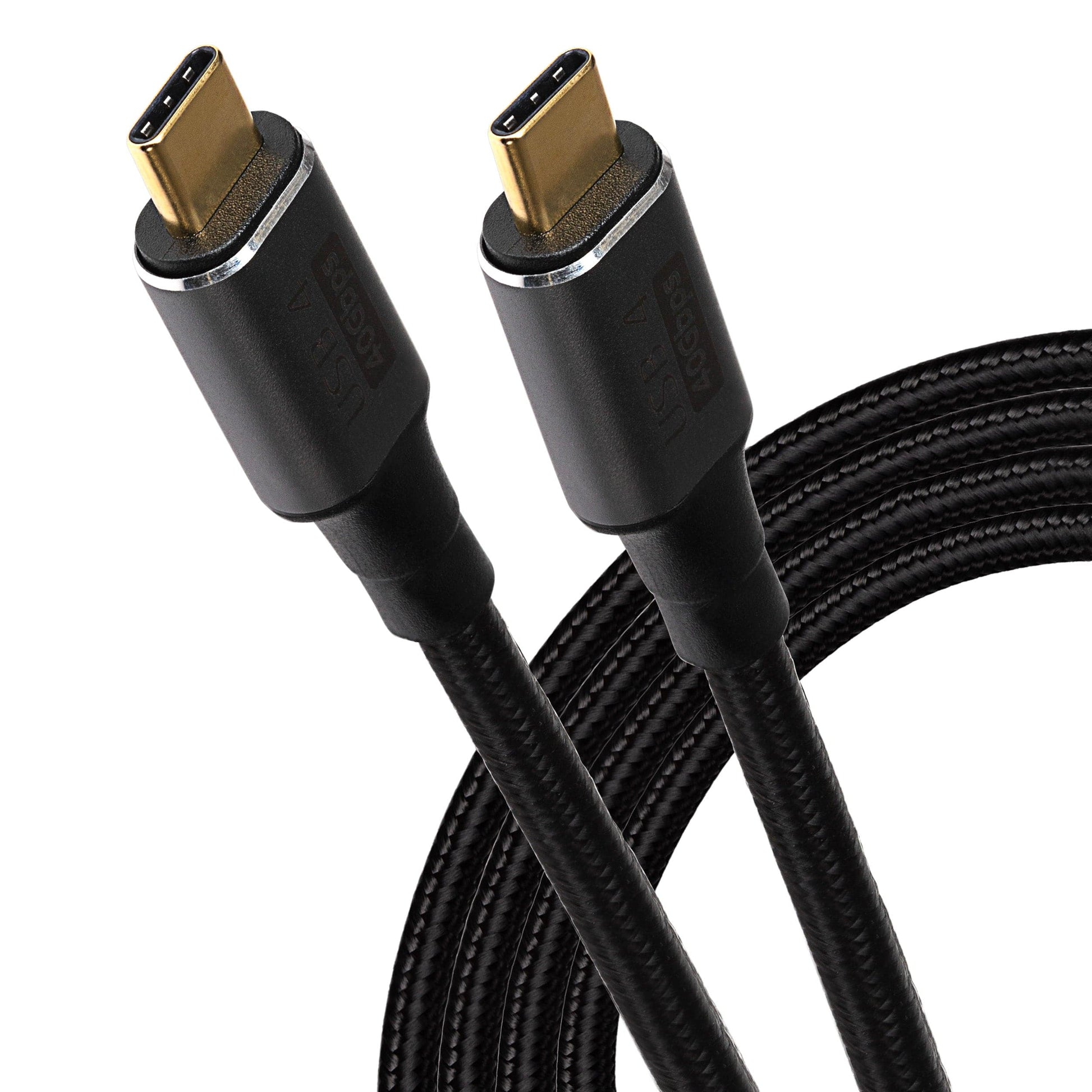 Maplin Pro USB-C to USB-C v4.0 40Gbps 8K@60Hz Super Speed Braided Cable - Black, 1.2m