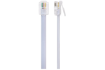 Maplin RJ11 to RJ11 6P4C Telephone Modem Lead - White, 5m