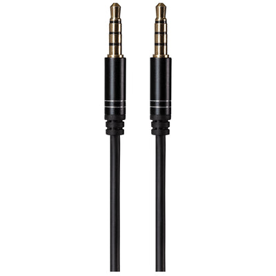 Maplin 3.5mm Aux Stereo 4 Pole Jack Plug to 3.5mm 4 Pole Jack Plug Cable - Black, 3m