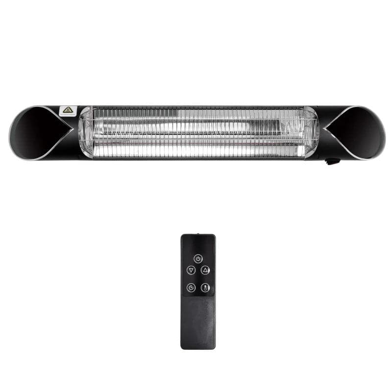 Maplin Plus 2000W Wall Mounted Electric Infrared Patio Heater with Remote Control - Black