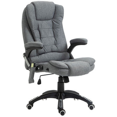 ProperAV Extra Ergonomic Reclining Adjustable Heated Massage Executive Office Chair Grey