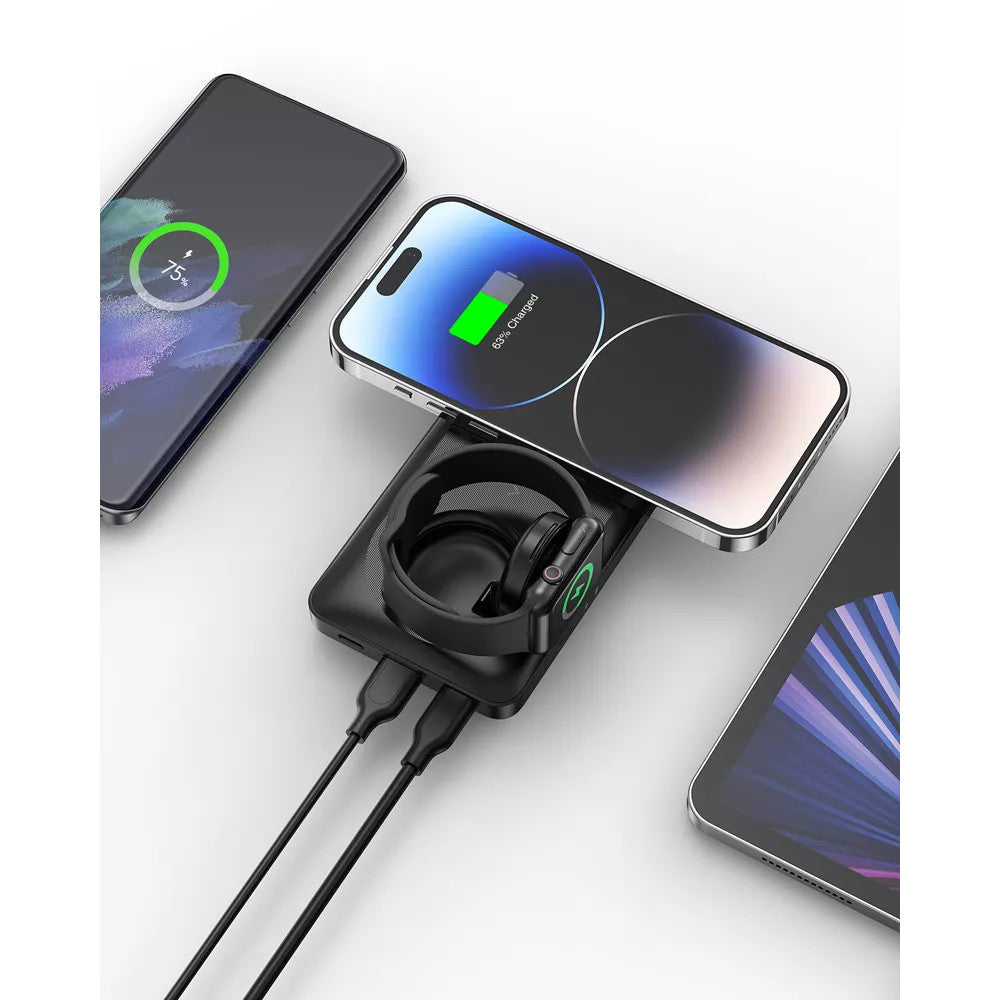 Veger MagMulti 10,000mAh 22.5W PD Wireless Charging Power Bank for Apple iPhone, Watch & AirPods