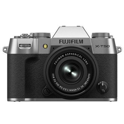 Fujifilm X-T50 Mirrorless Digital Camera - Silver Camera + 15-45mm Lens