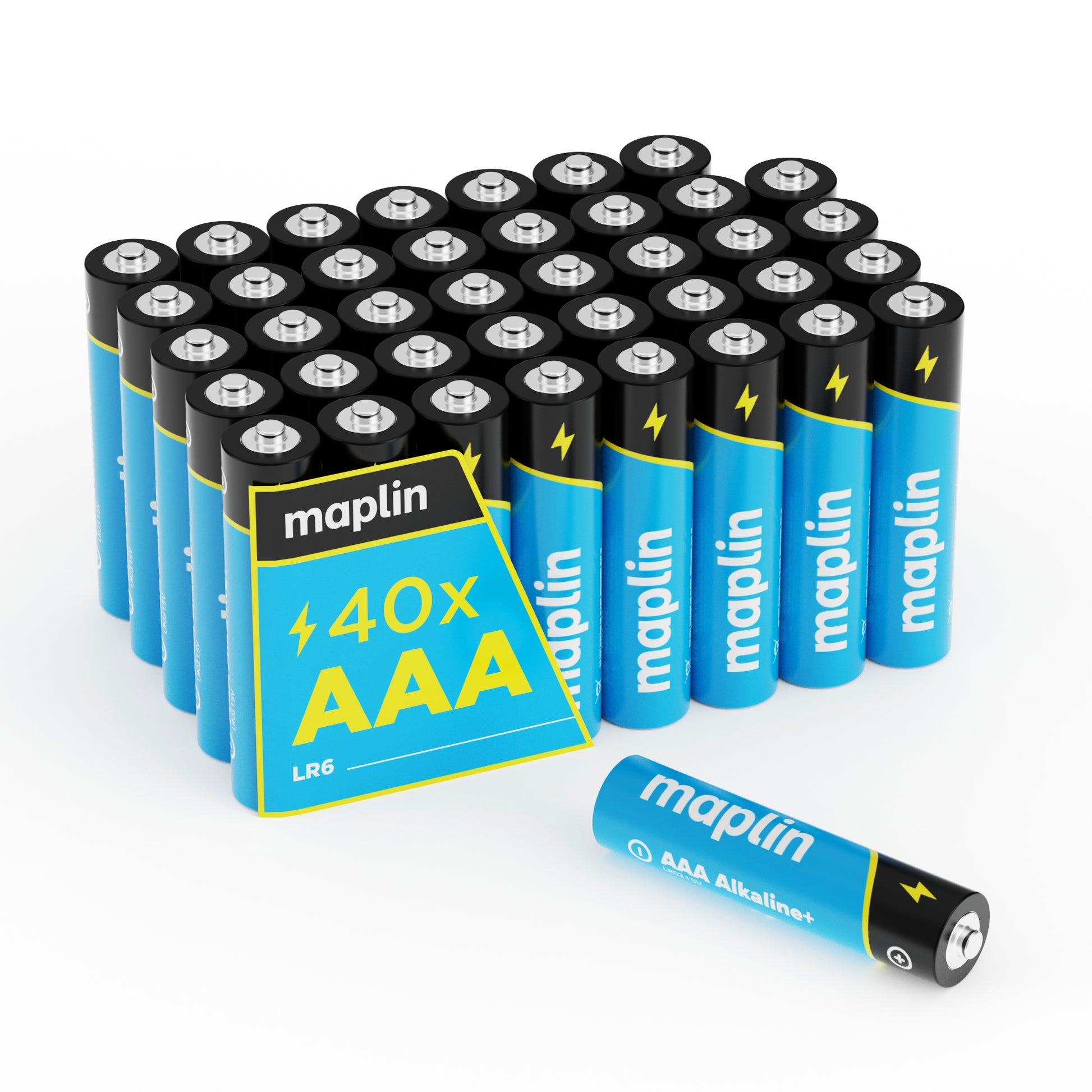 Maplin AAA LR03 1.5V Alkaline Batteries 7 Year Shelf Life High Performance Pack of 40