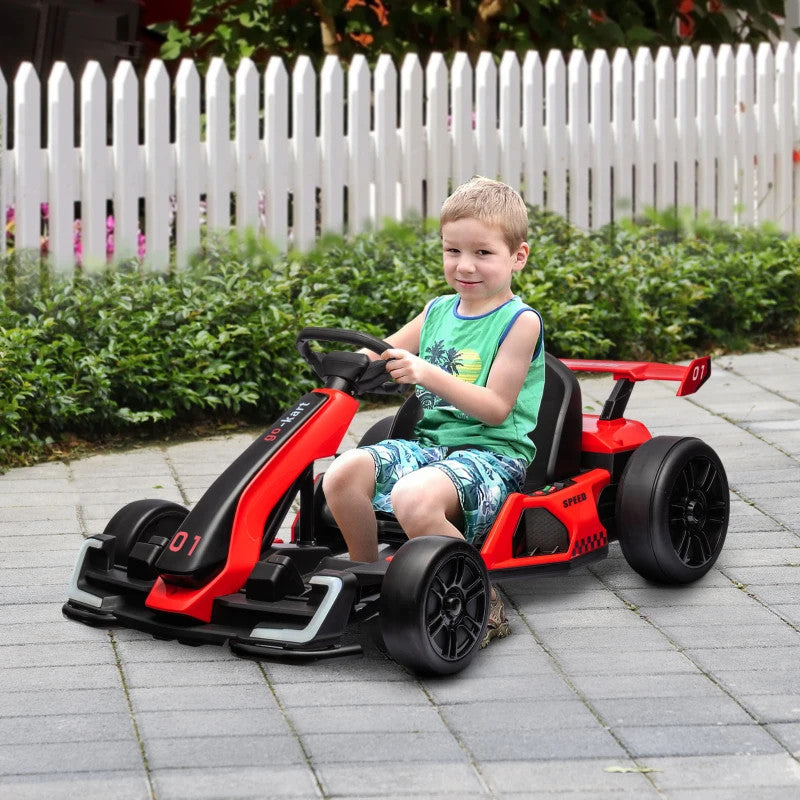 Maplin Plus 24V Electric Go Kart for Kids with Adjustable Seat for 6-12 Years