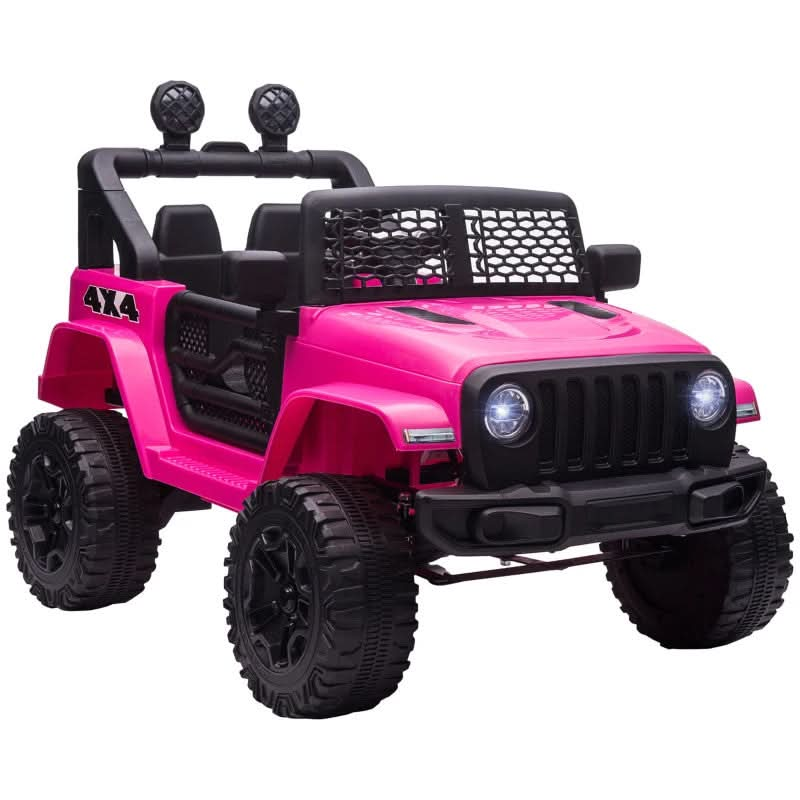 Maplin Plus 12V Battery Powered Kids Electric Ride On Truck for 3-6 Years Old Pink