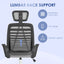 ProperAV Extra Mesh Ergonomic Office Chair with Rotatable Headrest - Grey