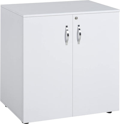 ProperAV Extra Lockable 2-Tier Storage Filing Cabinet White