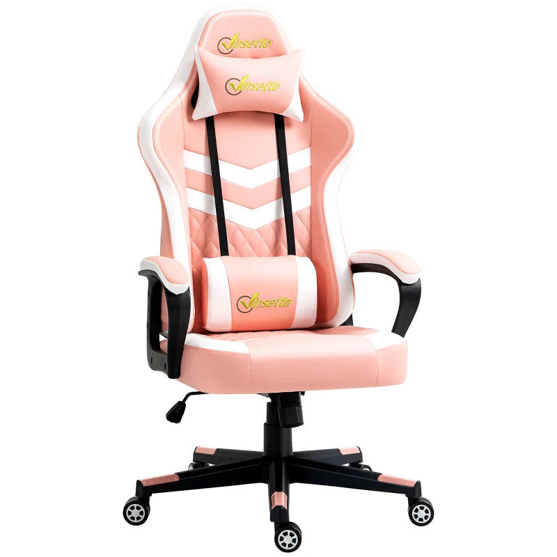 Maplin Plus Racing Gaming Chair with Lumbar Support Pink