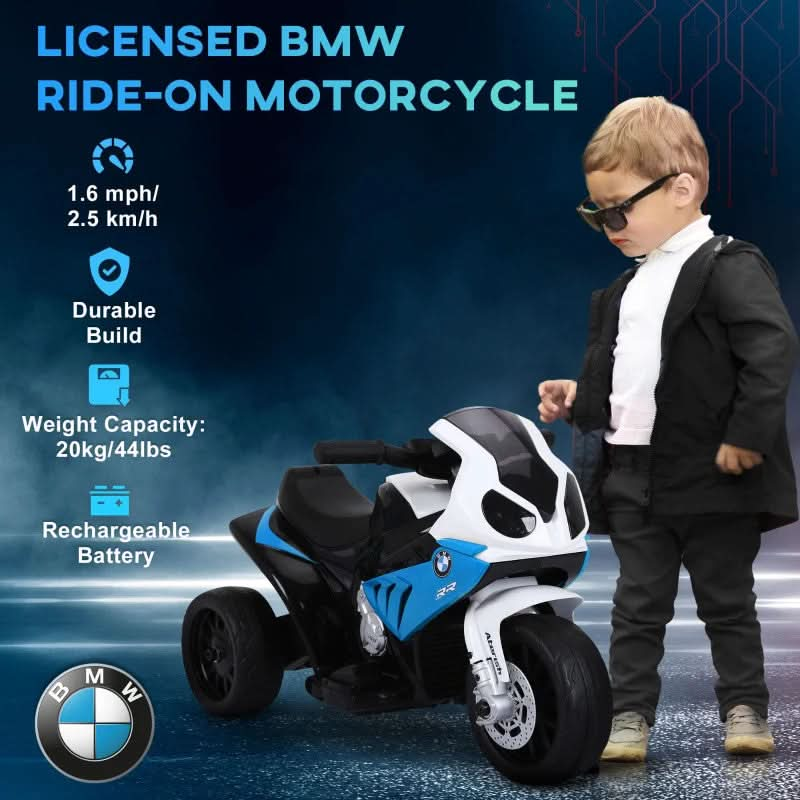 Maplin Plus Electric Ride-On BMW S1000RR 6V Motorbike for Kids with Headlights & Music