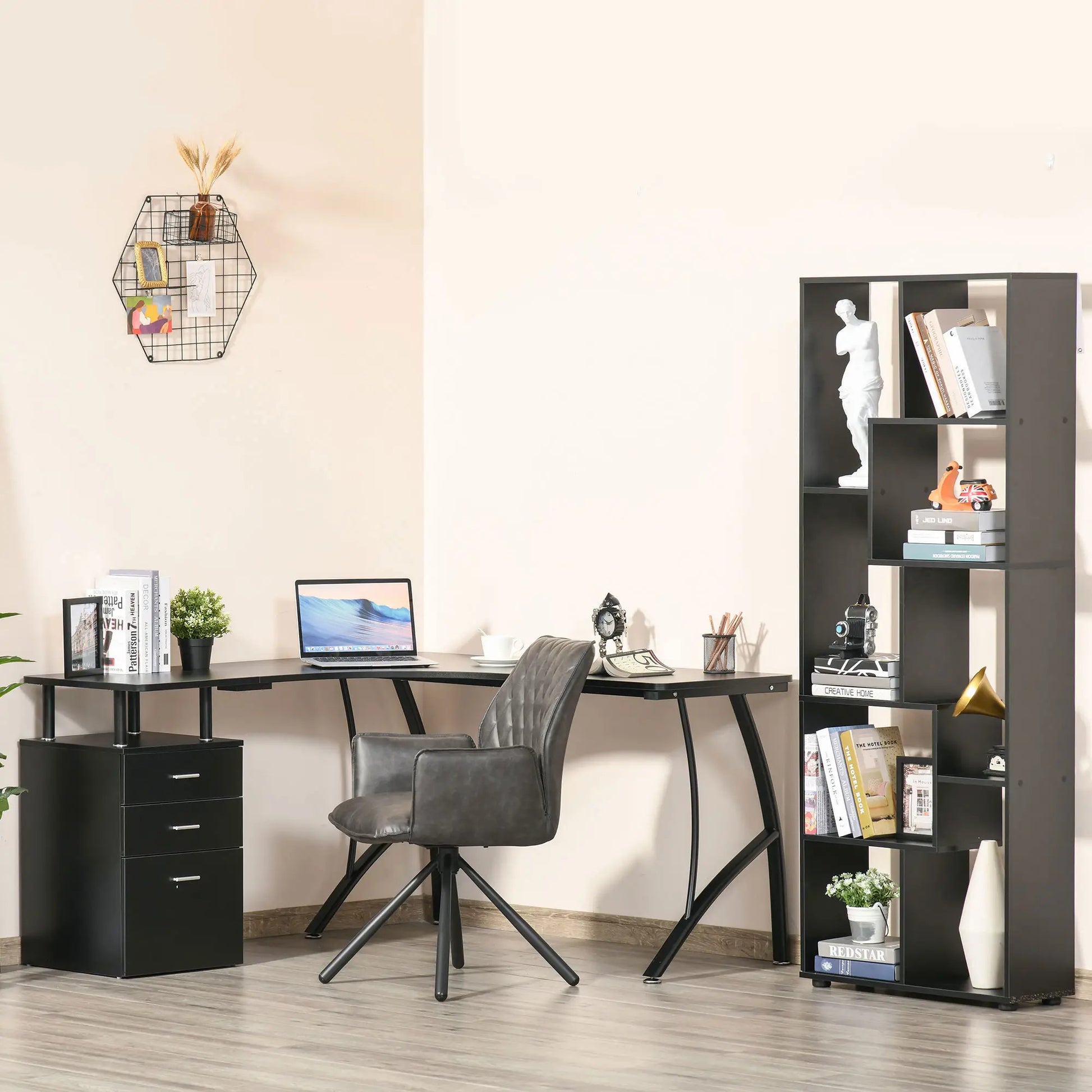 ProperAV Extra L-Shaped Corner Desk with Drawers