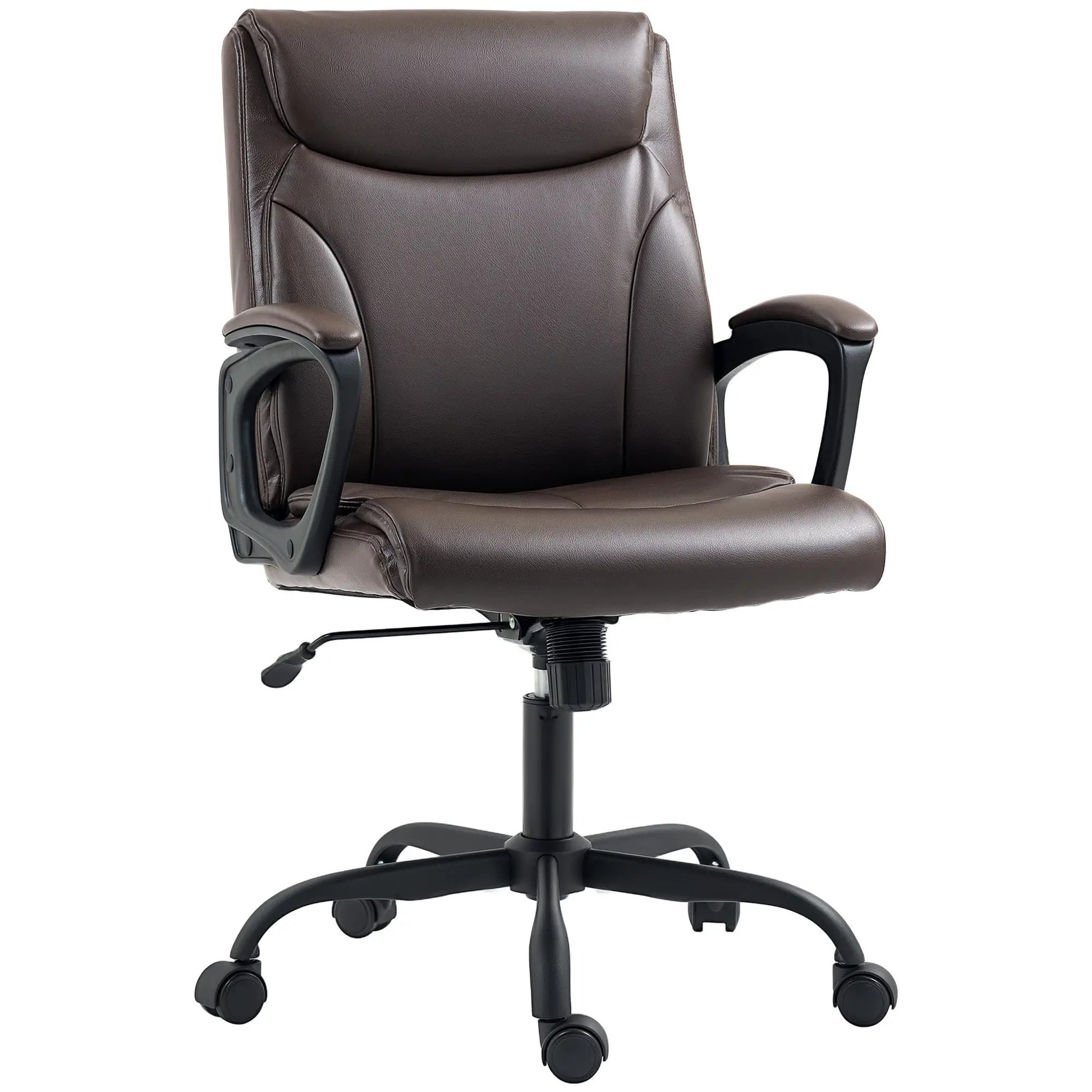 ProperAV Extra Faux Leather Office Chair with Tilt Function Brown