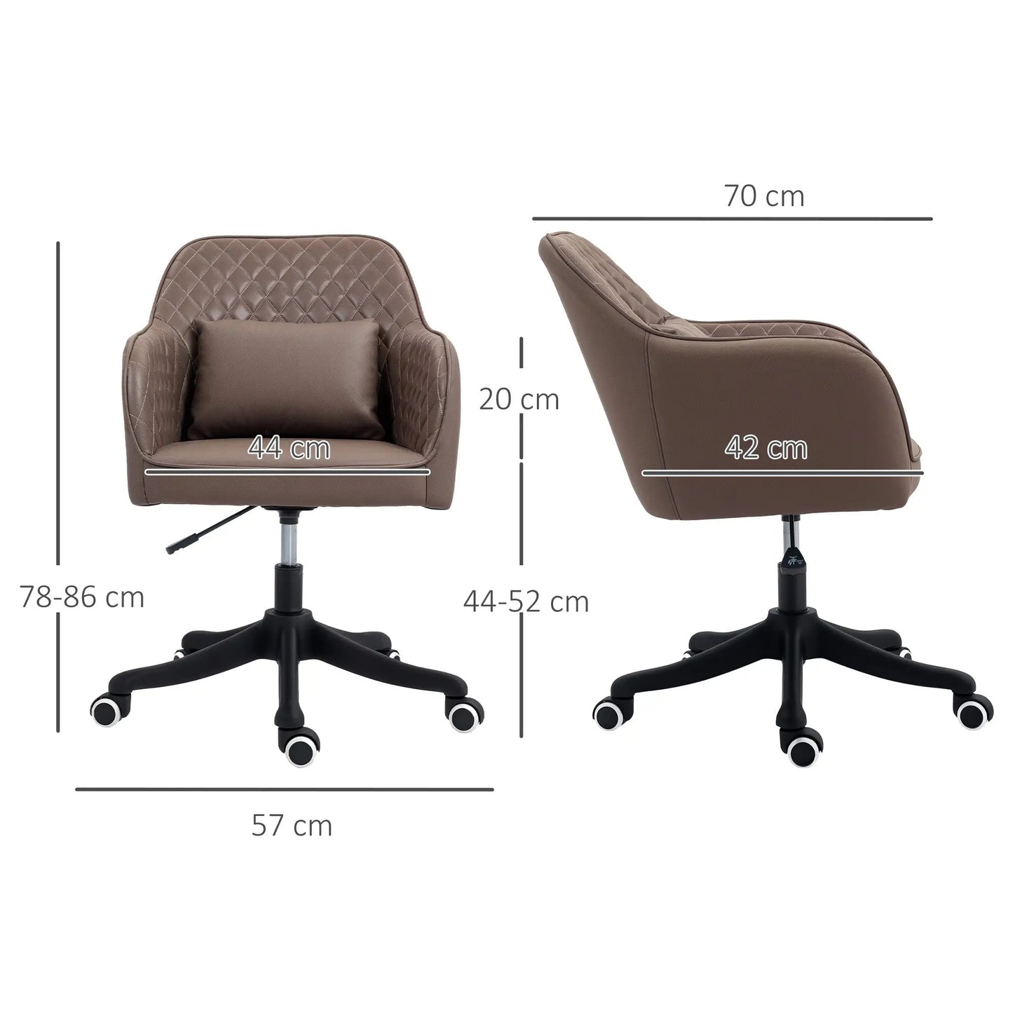 ProperAV Extra Velvet Mid-Back Office Chair with Massage Lumbar Pillow