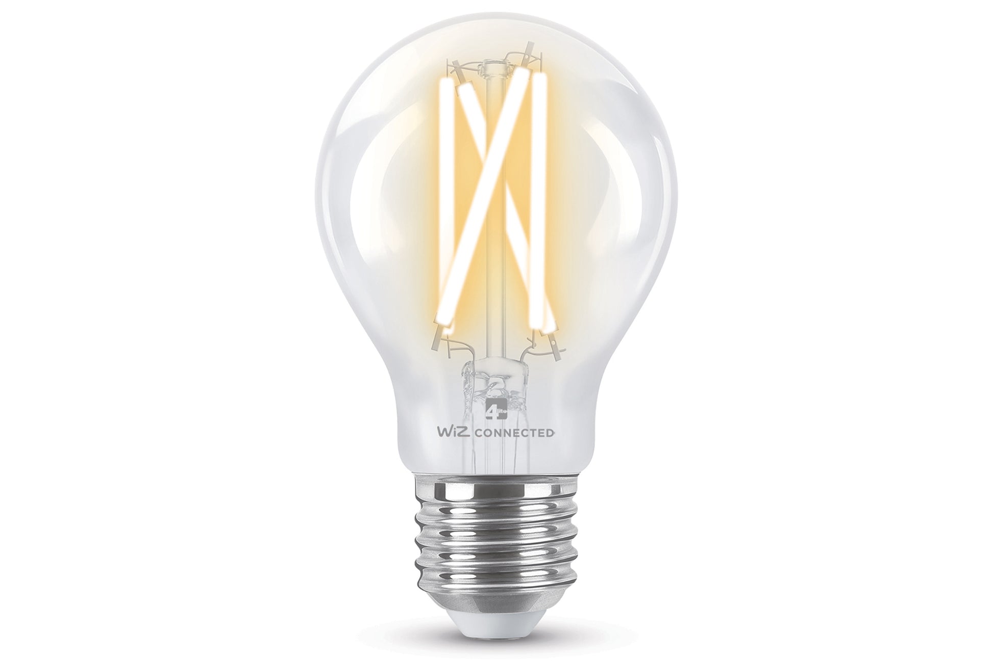 4lite WiZ Connected A60 Filament Clear WiFi LED Smart Bulb - E27 Large Screw Single