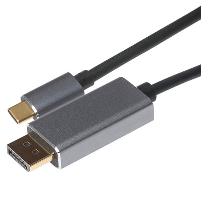 Maplin 8K USB-C to DisplayPort V1.4 Cable with Gold Connectors - Black & Silver, 2m