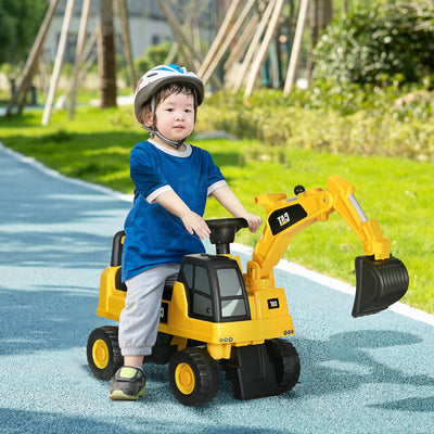 Maplin Plus CAT Licensed Kids Ride On Toy Digger with Manual Shovel & Horn for Ages 1-3 Years