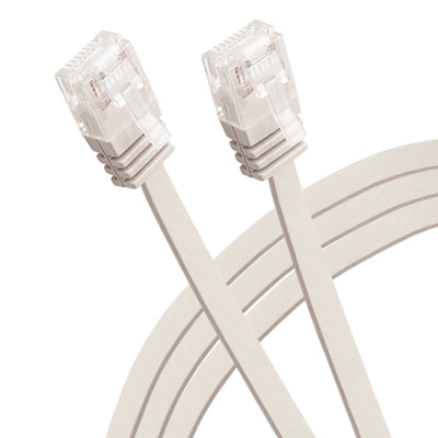 Maplin RJ45 CAT6 UTP Flat Ethernet LAN Cable - Beige