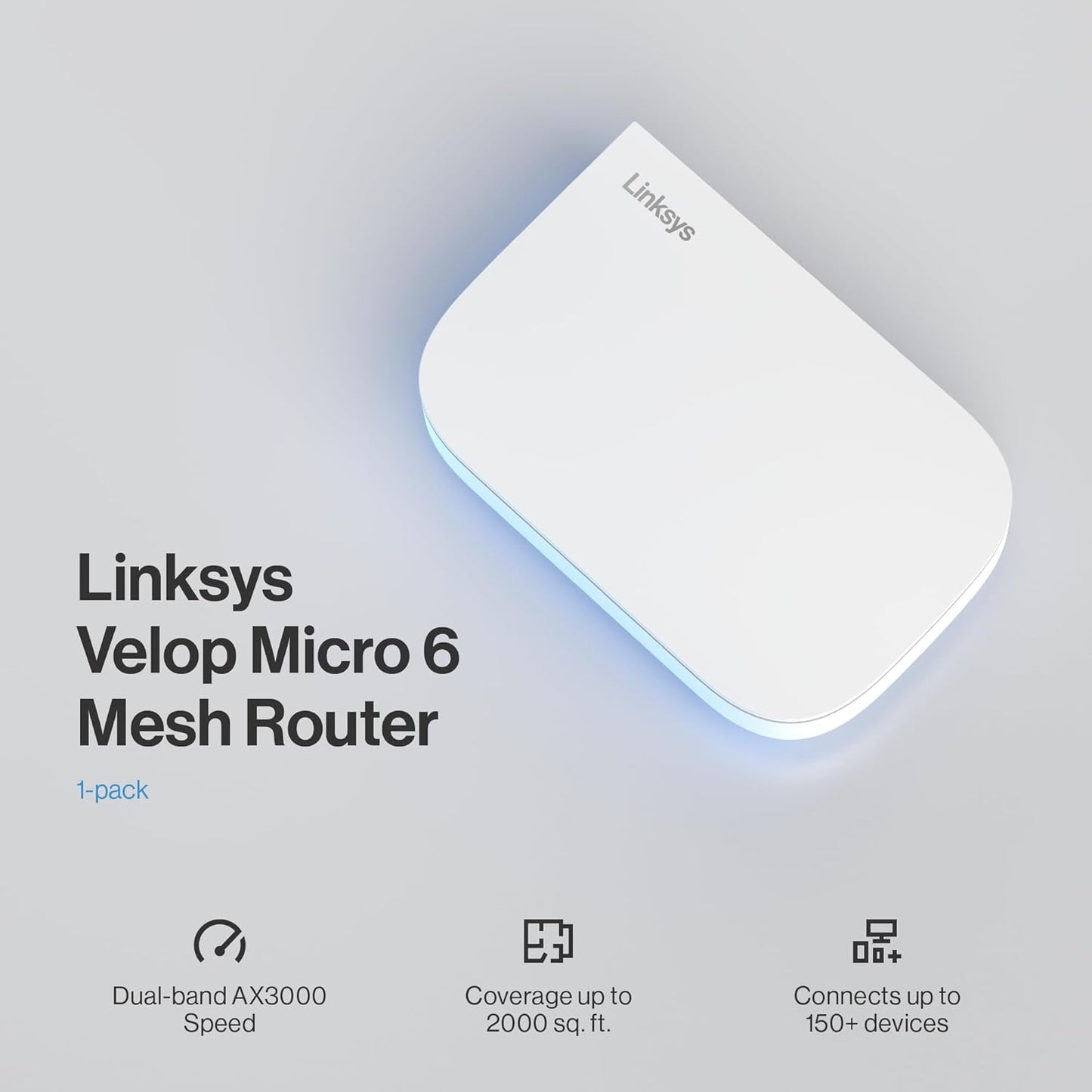 Linksys Velop Dual-Band WiFi 6 AX3000 Micro-Router