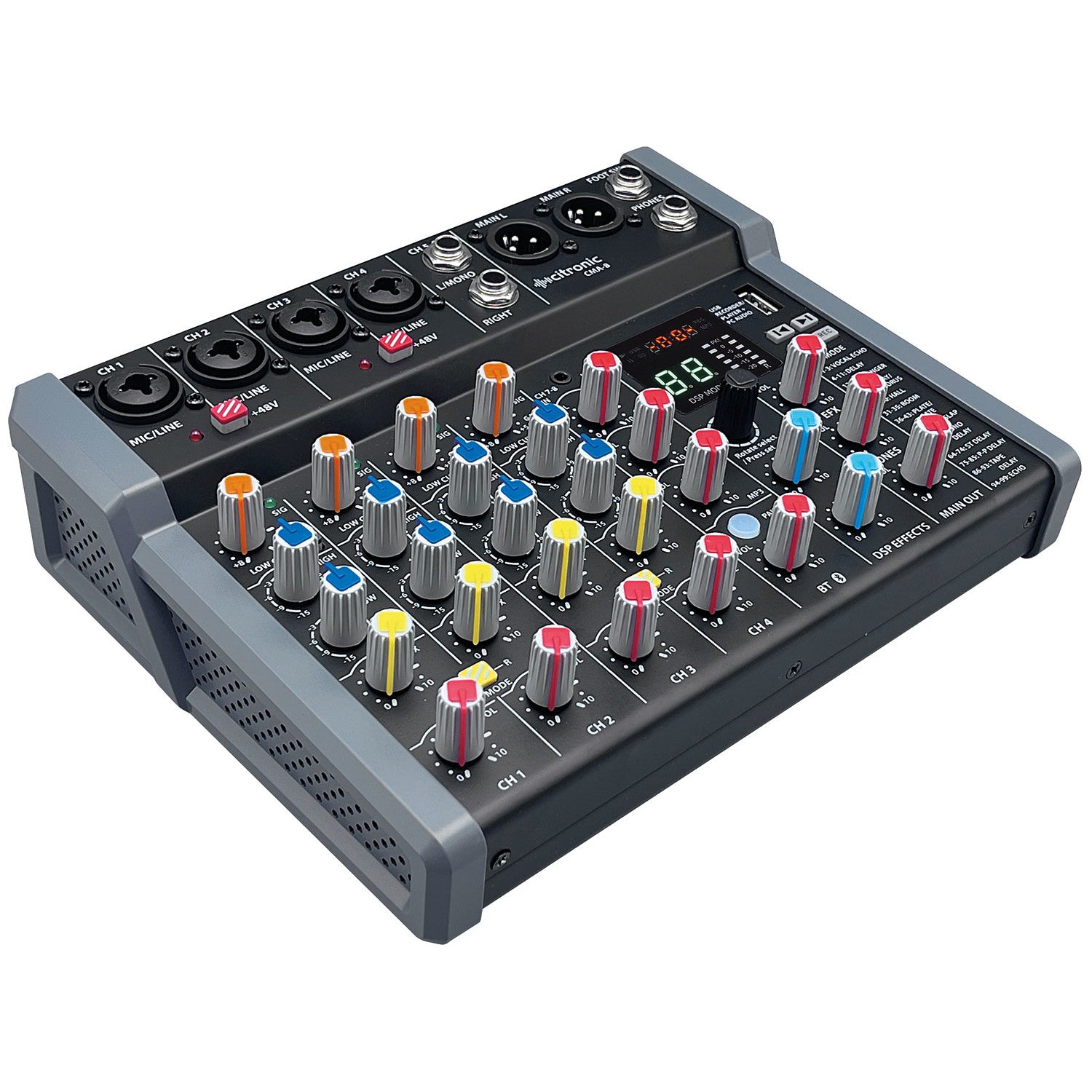 Citronic CMA-series Compact Mixer with DSP, USB Play/Record/PC and Bluetooth