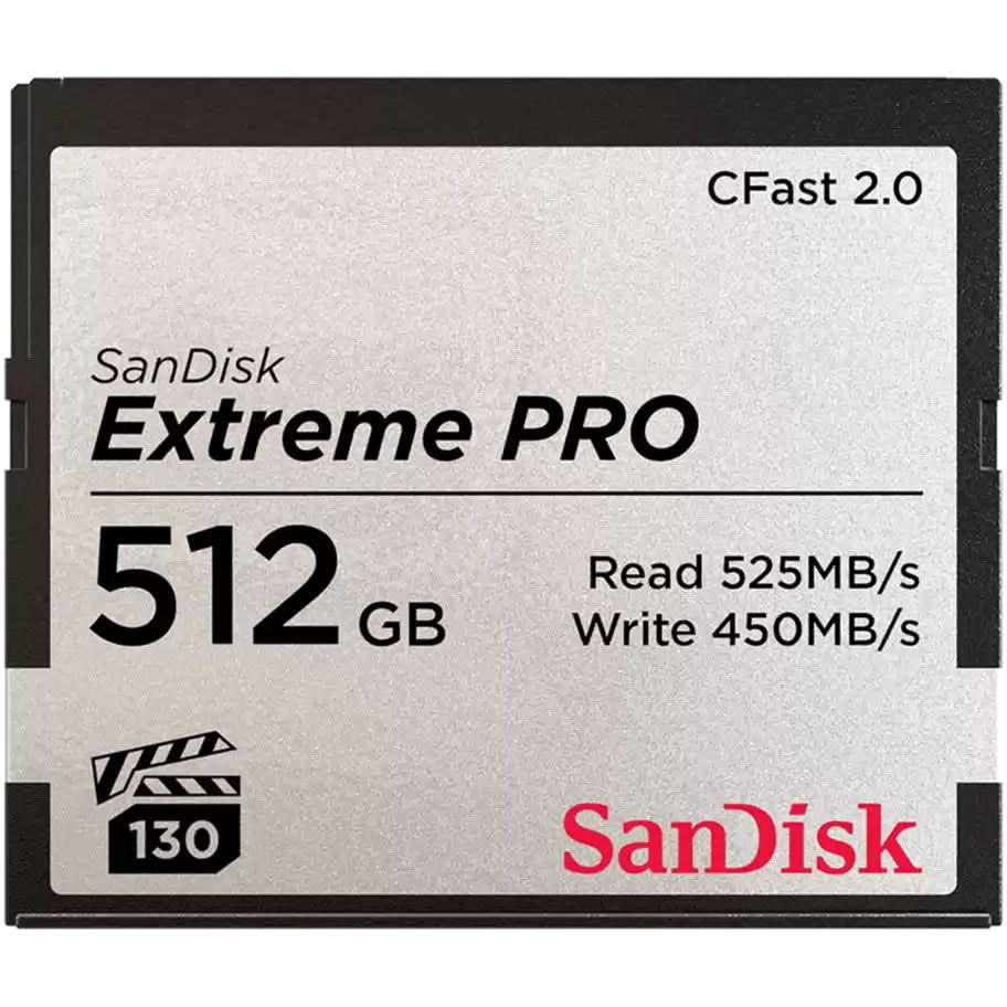 SanDisk Extreme Pro 512GB CFast 2.0 Memory Card 525 MB/s