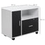 ProperAV Extra Mobile Office File Cabinet with Lockable Drawer & Shelf - Black & White