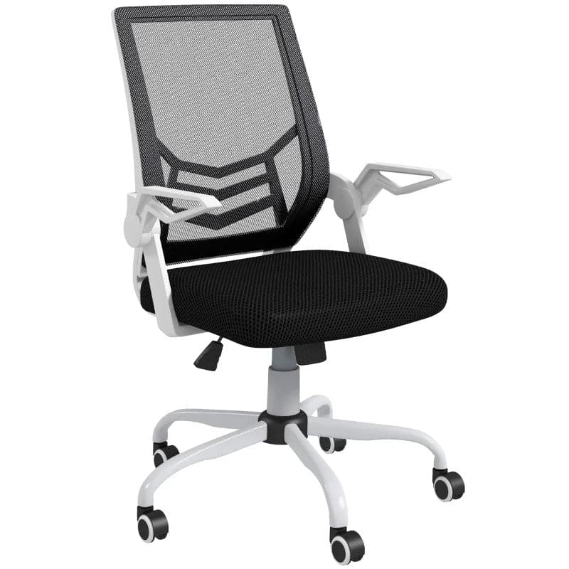 ProperAV Extra Ergonomic Adjustable Office Chair with Flip-up Arm & Lumbar Back Support Black