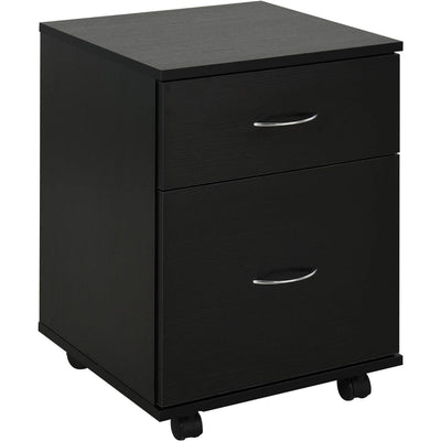 ProperAV Extra 2 Drawer Filing Cabinet Cupboard with Wheels Black