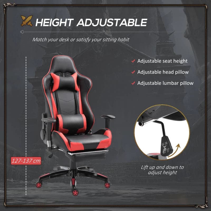 Gaming office deals chair with footrest