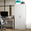 ProperAV Extra Five Shelf Lockable Steel Office Cabinet - White - maplin.co.uk