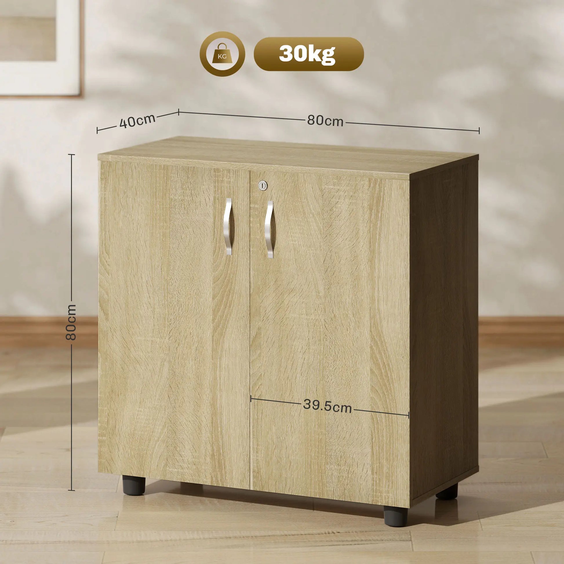 ProperAV Extra Lockable 2-Tier Storage Filing Cabinet