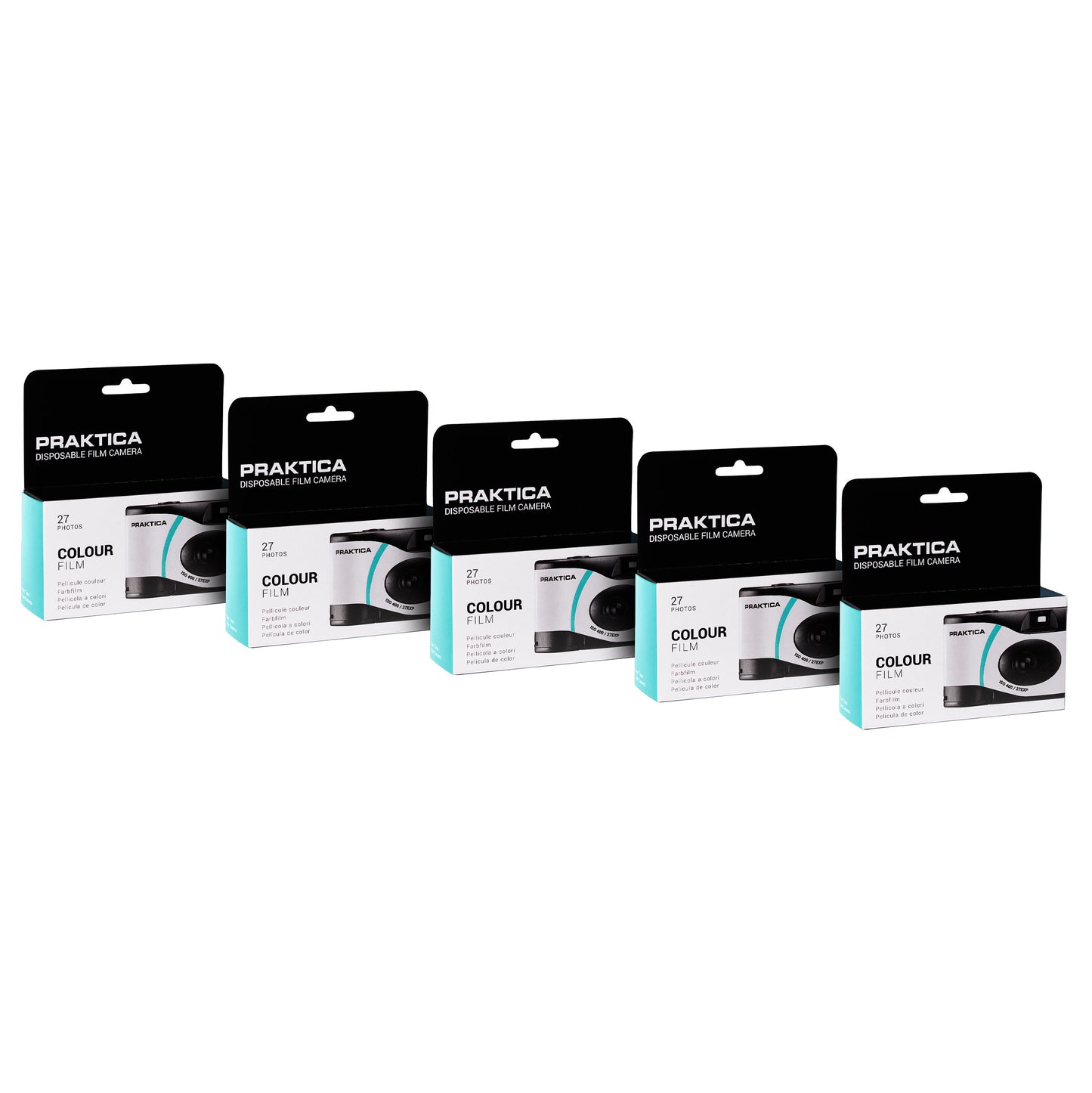 PRAKTICA 35mm Single Use Disposable Film Camera with Flash Pack of 5