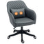 ProperAV Extra Velvet Mid-Back Office Chair with Massage Lumbar Pillow Grey